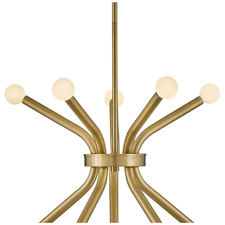 Image 3 Hinkley Axton 24 3/4"W Lacquered Brass 10-Light Chandelier more views