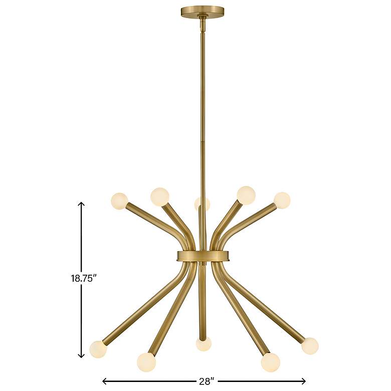 Image 7 Hinkley Axton 24 3/4"W Lacquered Brass 10-Light Chandelier more views