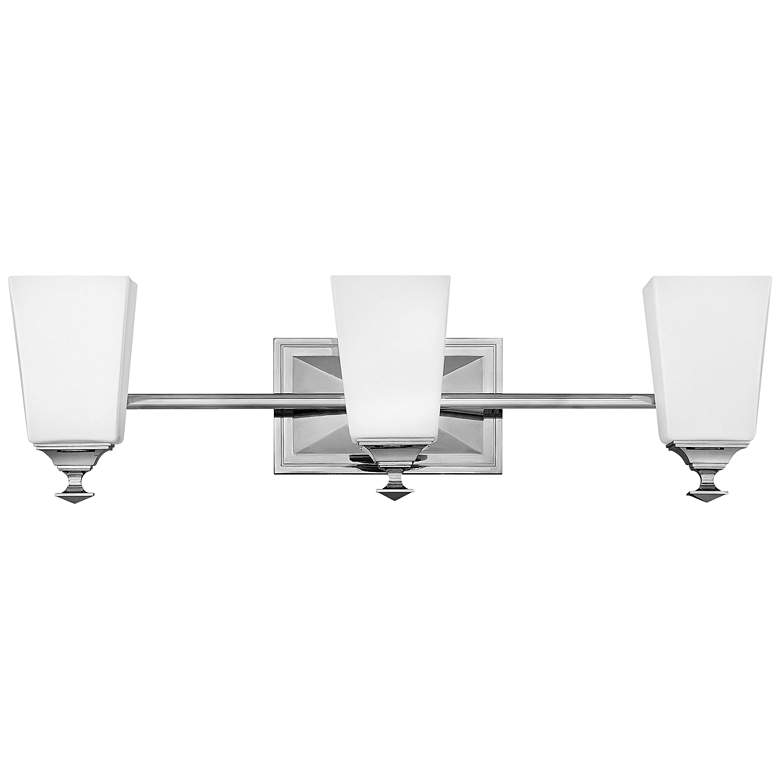 Image 1 Hinkley Baldwin 23 1/2 inchW Polished Nickel 3-Light Bath Light