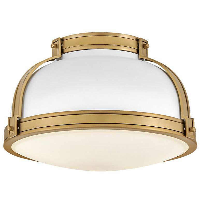 Image 1 Hinkley Barton 14 1/4" Wide Lacquered Brass Ceiling Light