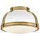 Hinkley Barton 14 1/4" Wide Lacquered Brass Ceiling Light