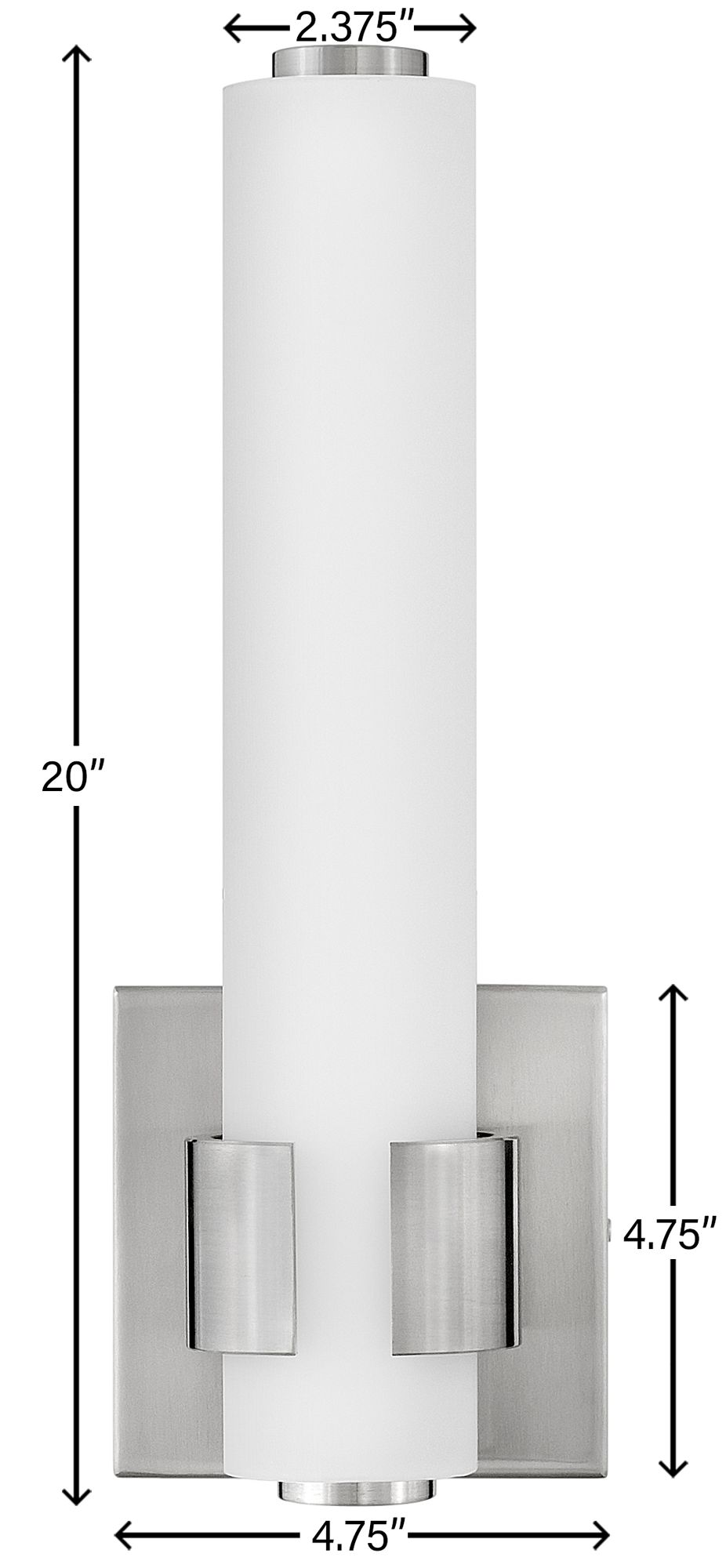 Hinkley Bath Aiden Medium LED Sconce 13.5" Brushed Nickel