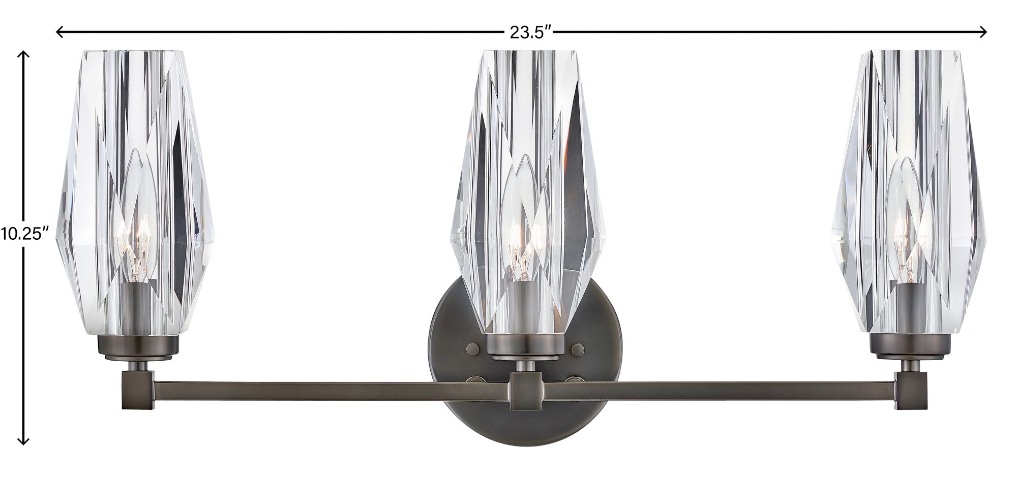 Hinkley Bath Ana Medium Three Light Vanity 23.5" Black Oxide