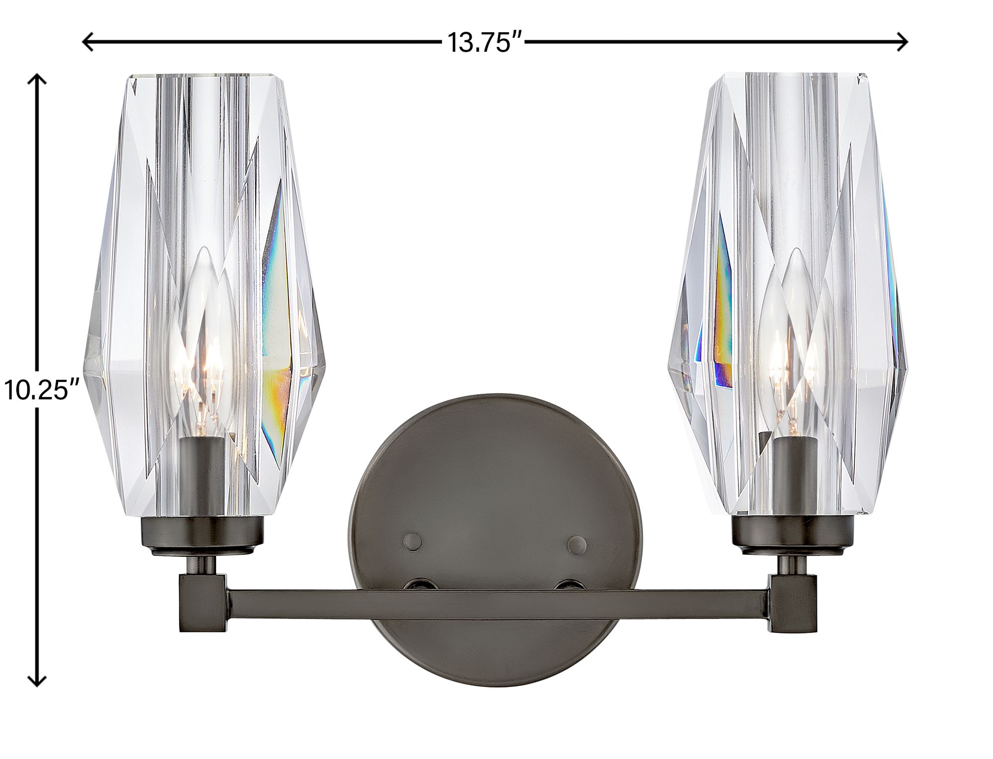 Hinkley Bath Ana Small Two Light Vanity 13.75" Black Oxide