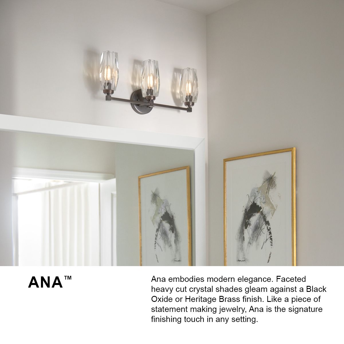 Hinkley Bath Ana Small Two Light Vanity 13.75" Black Oxide