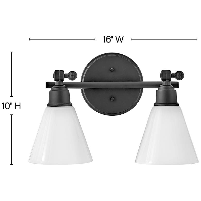 Image 2 Hinkley Bath Arti Small Adjustable Two Light Vanity 16.0" Black more views