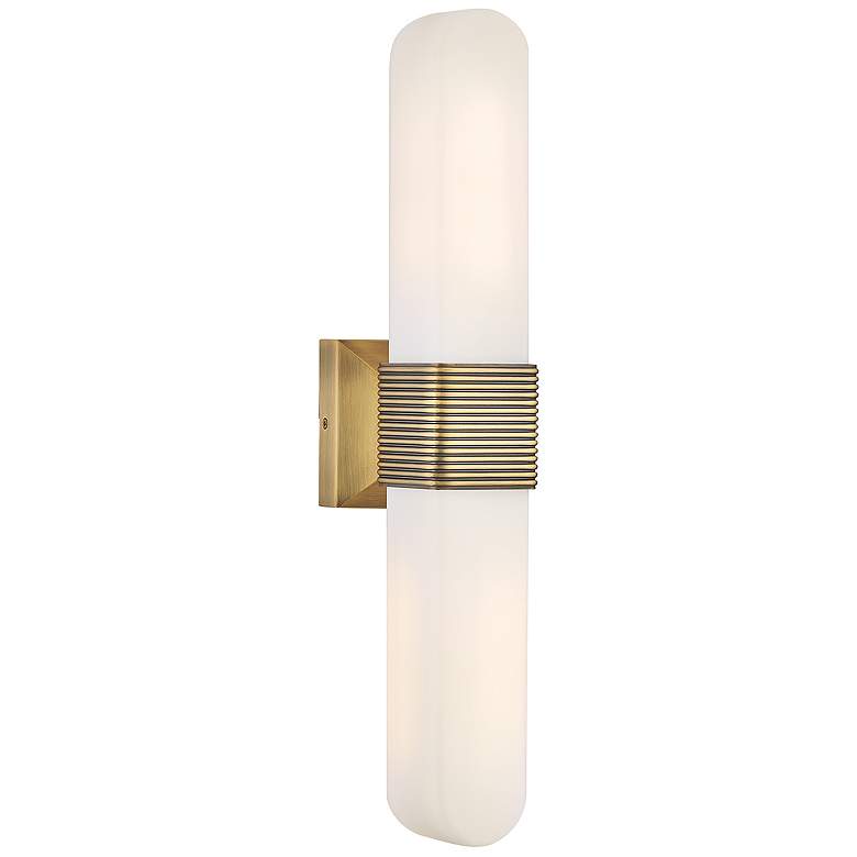 Image 1 Hinkley Bath Cotes Large LED Sconce 4.5" Lacquered Brass