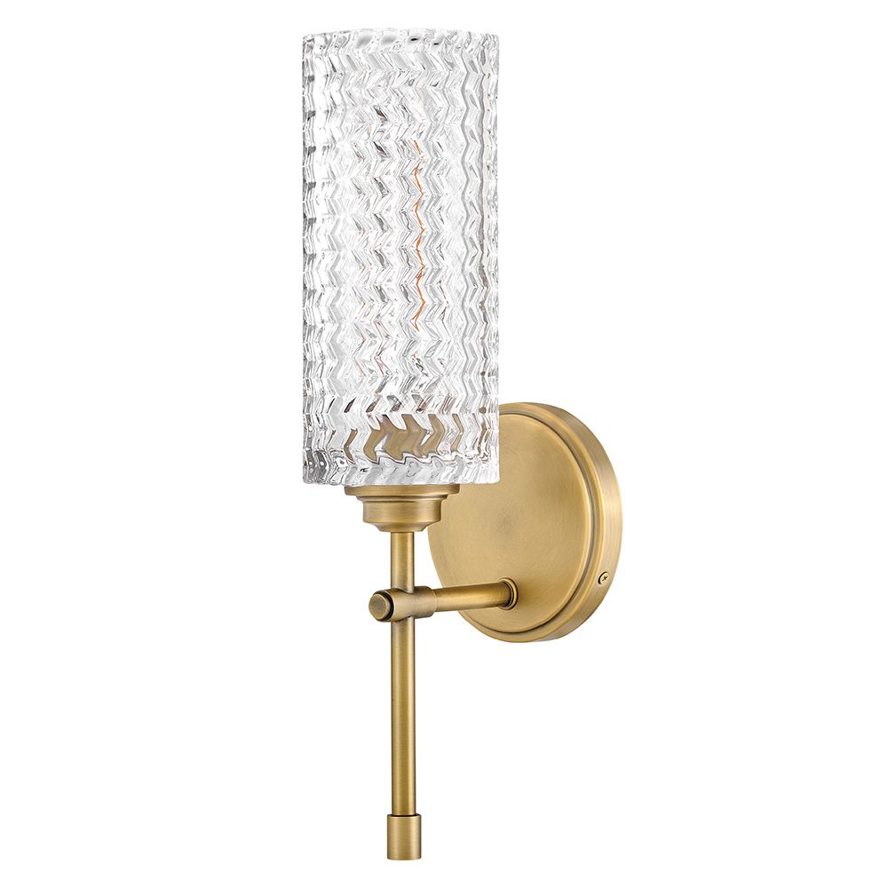 Image 2 Hinkley Bath Elle Medium Single Light Sconce 5.5" Heritage Brass more views