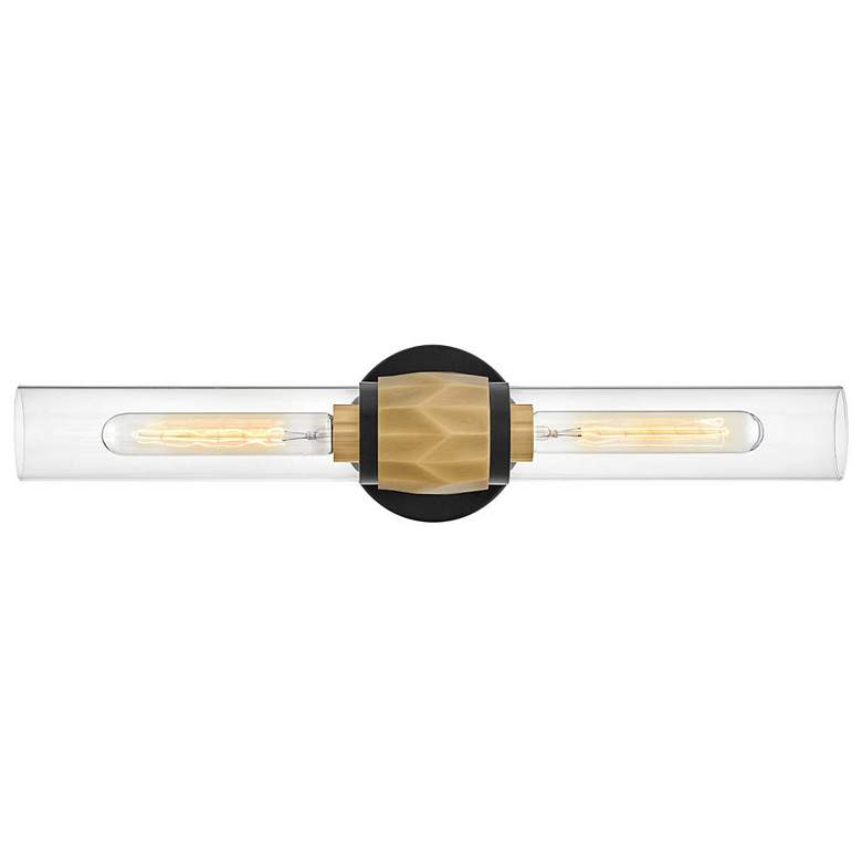 Image 1 Hinkley - Bath Ellison Two Light Vanity- Black with Heritage Brass accents