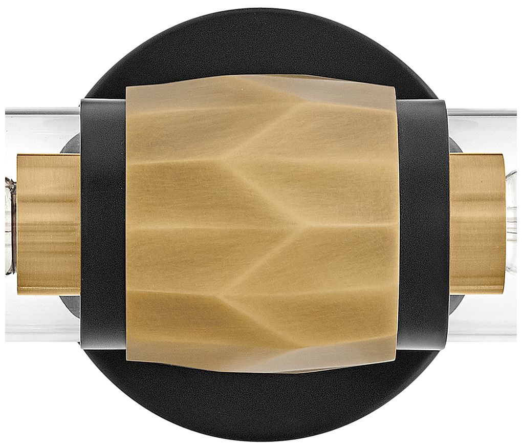 Hinkley - Bath Ellison Two Light Vanity- Black with Heritage Brass accents