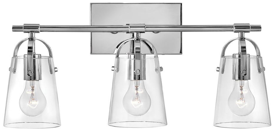 Hinkley Bath Foster Medium Three Light Vanity 22.75" Chrome
