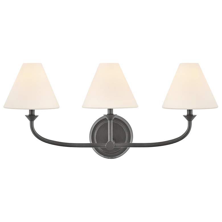Image 1 Hinkley Bath Greta Medium Three Light Vanity 24" Blackened Brass