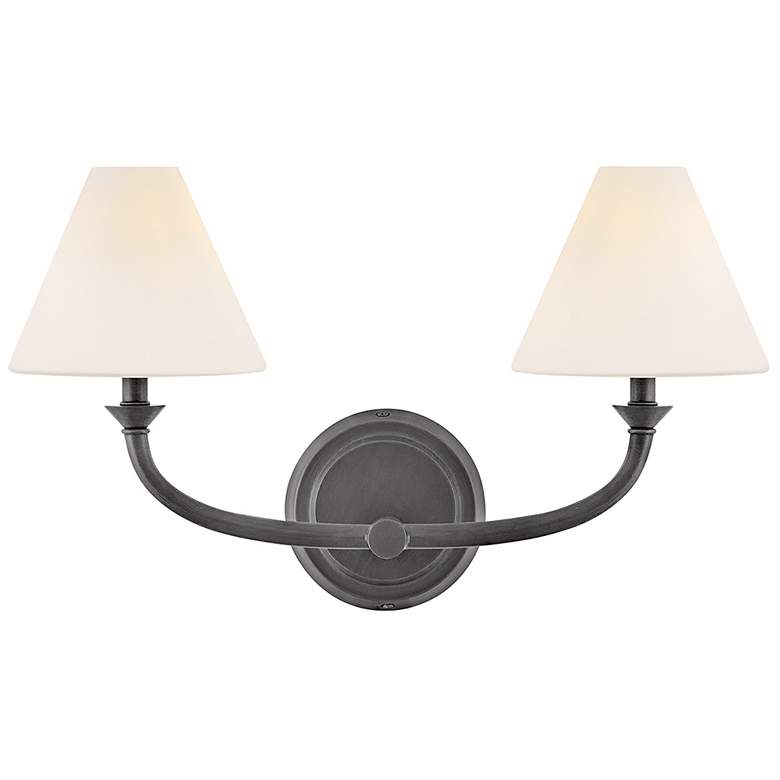 Image 1 Hinkley Bath Greta Small Two Light Vanity 18" Blackened Brass