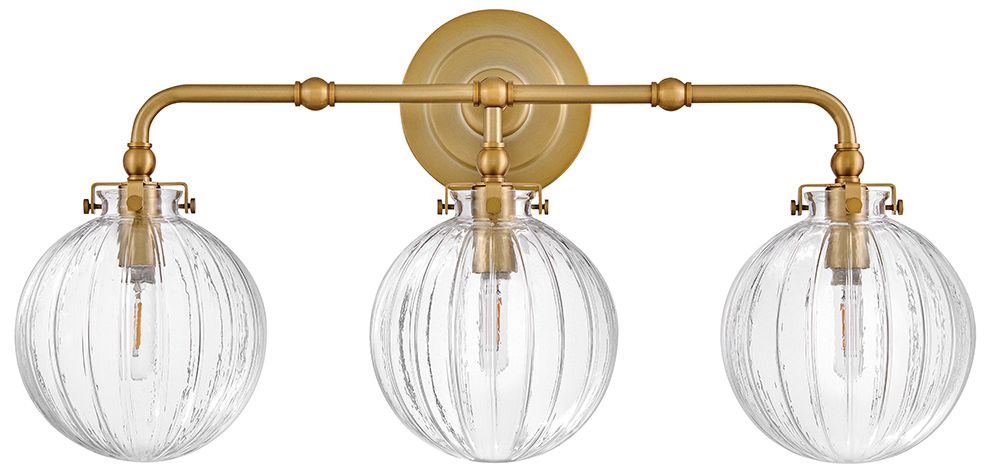 Thumbnail2 of Hinkley Bath Helene Medium Three Light Vanity 24" Lacquered Brass more views