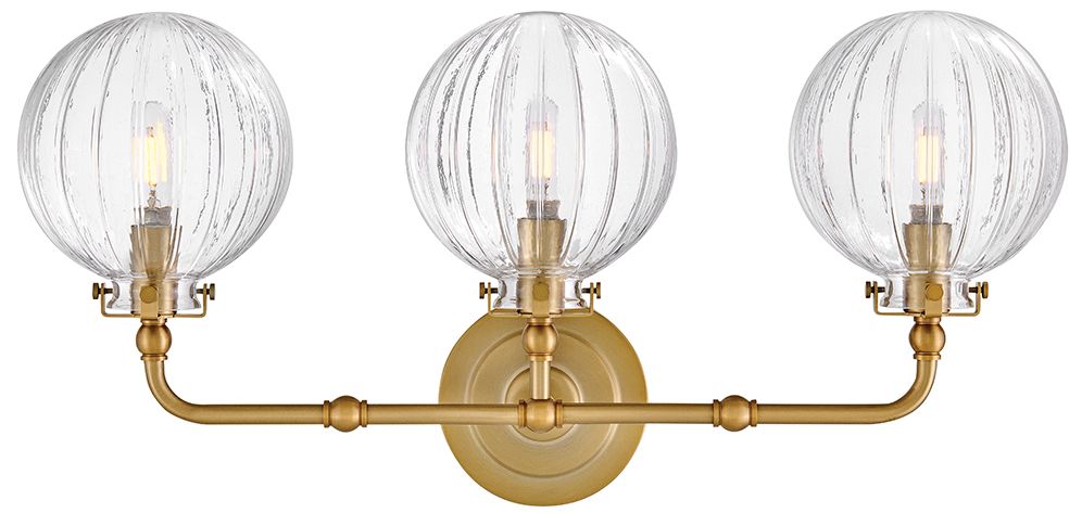 Hinkley Bath Helene Medium Three Light Vanity 24" Lacquered Brass