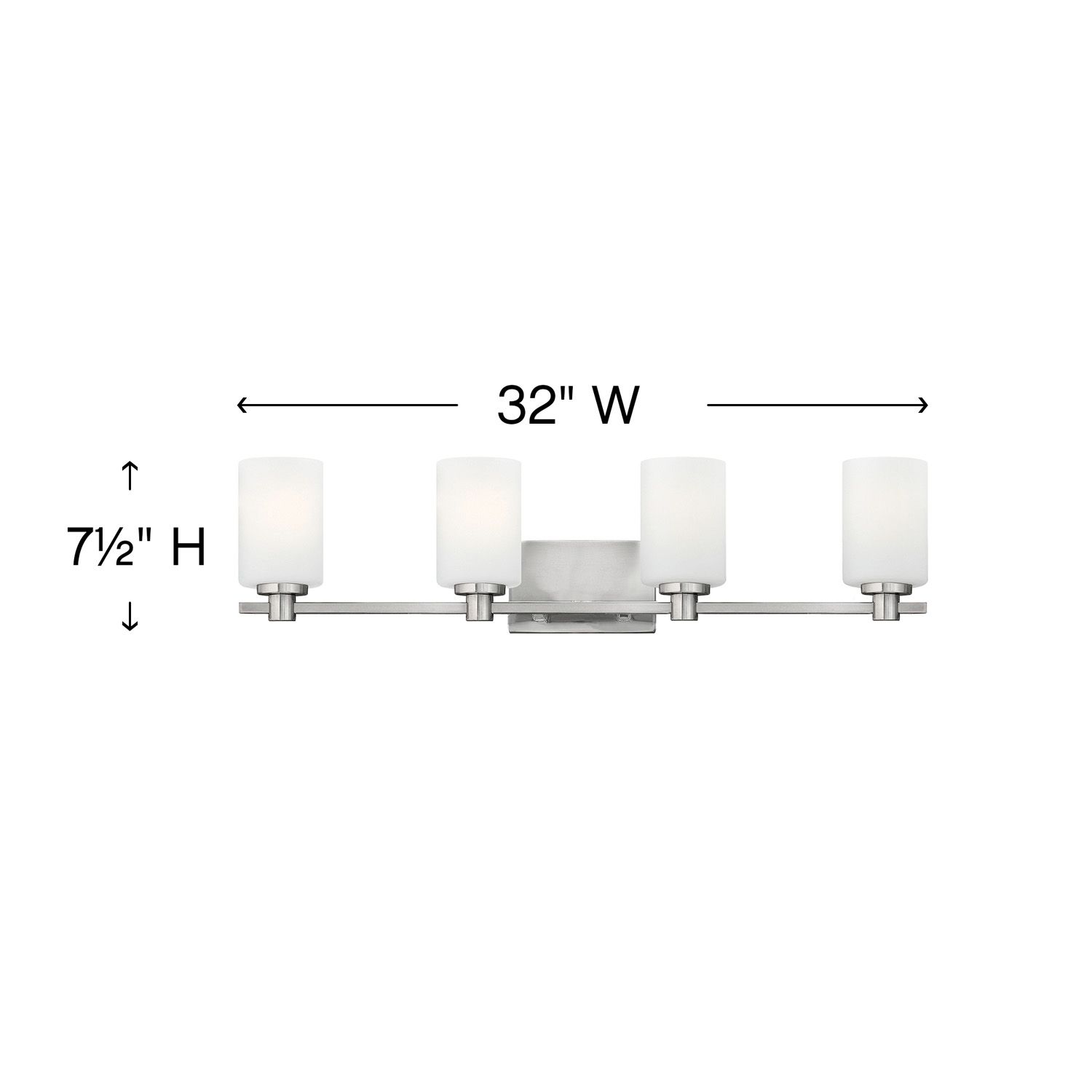 Image 5 Hinkley Bath Karlie Large Four Light Vanity 32" Brushed Nickel more views