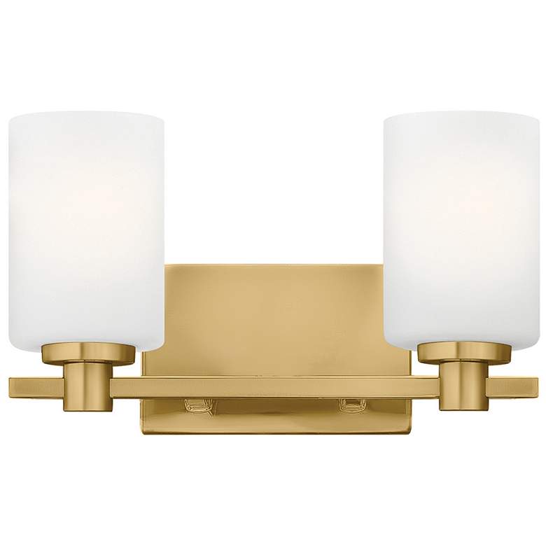 Image 1 Hinkley Bath Karlie Small Two Light Vanity 13.25" Lacquered Brass