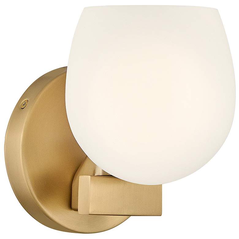 Image 1 Hinkley Bath Mae Small Single Light Sconce 5.25" Lacquered Brass