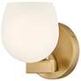 1_Hinkley Bath Mae Small Single Light Sconce 5.25" Lacquered Brass