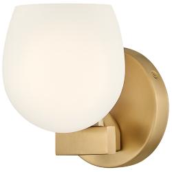 Hinkley Bath Mae Small Single Light Sconce 5.25" Lacquered Brass