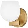 2_Hinkley Bath Mae Small Single Light Sconce 5.25" Lacquered Brass more views
