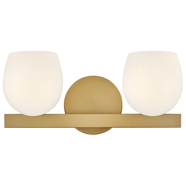 Image 1 Hinkley Bath Mae Small Two Light Vanity 15" Lacquered Brass