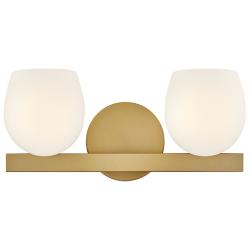 Hinkley Bath Mae Small Two Light Vanity 15" Lacquered Brass