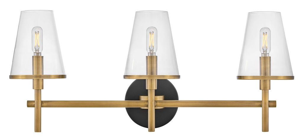 Image 2 Hinkley Bath Marten Medium Three Light Vanity 25" Heritage Brass more views