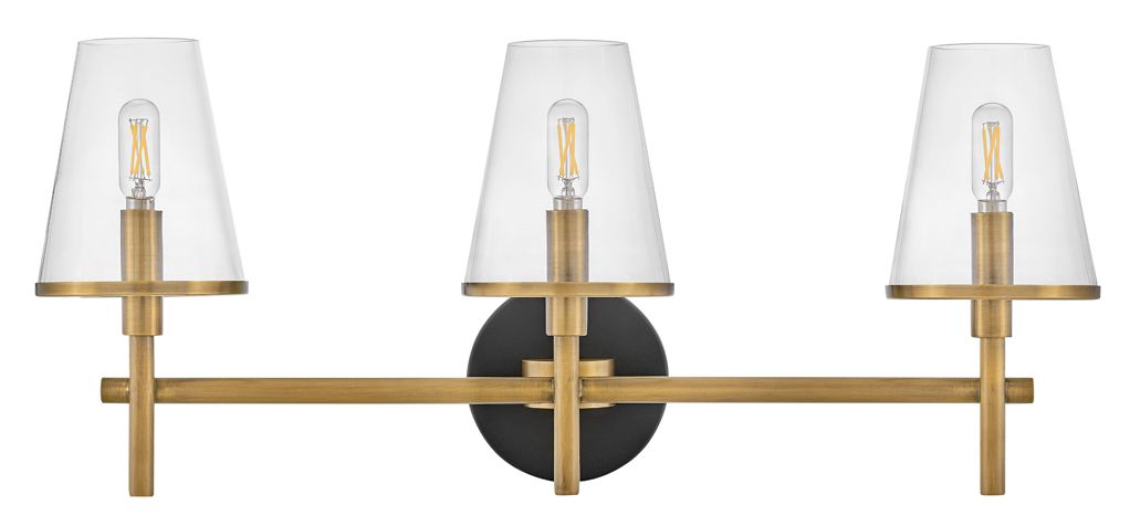 Image 4 Hinkley Bath Marten Medium Three Light Vanity 25" Heritage Brass more views