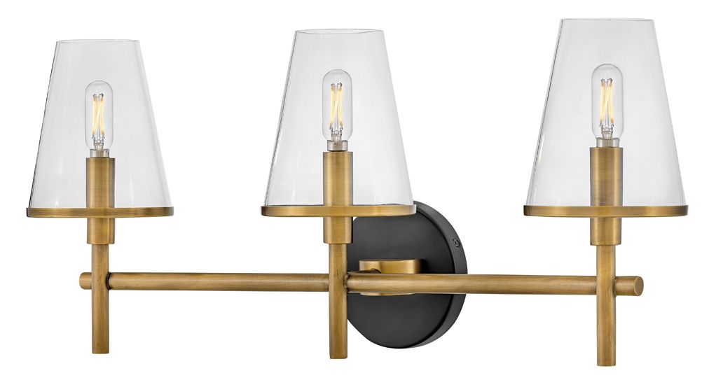 Image 6 Hinkley Bath Marten Medium Three Light Vanity 25" Heritage Brass more views