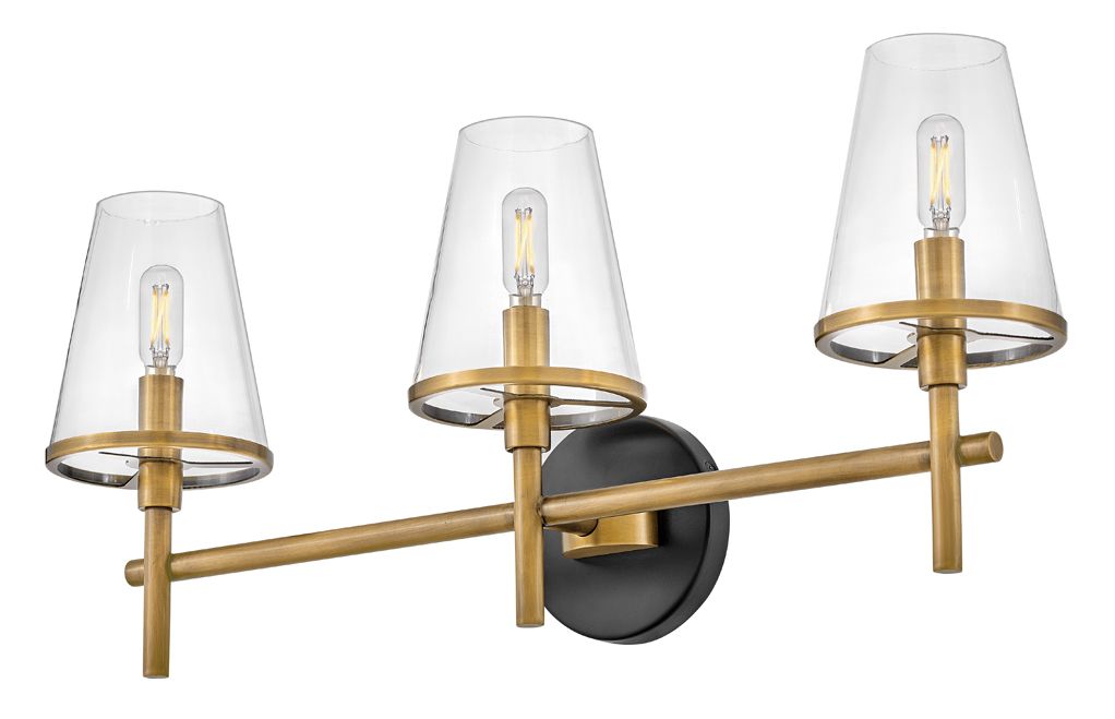 Image 7 Hinkley Bath Marten Medium Three Light Vanity 25" Heritage Brass more views