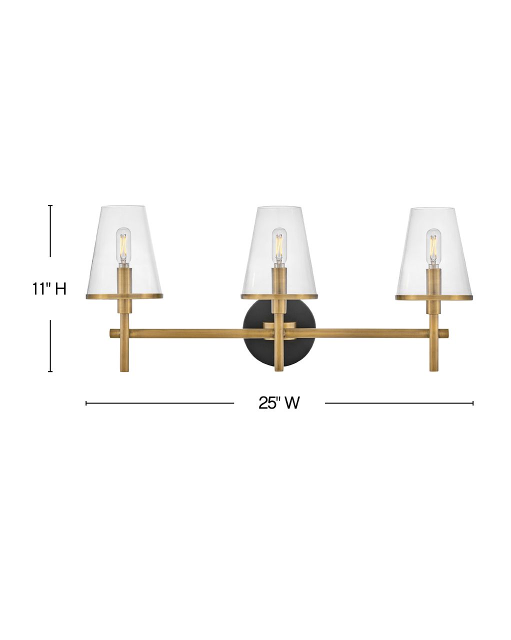 Image 3 Hinkley Bath Marten Medium Three Light Vanity 25" Heritage Brass more views