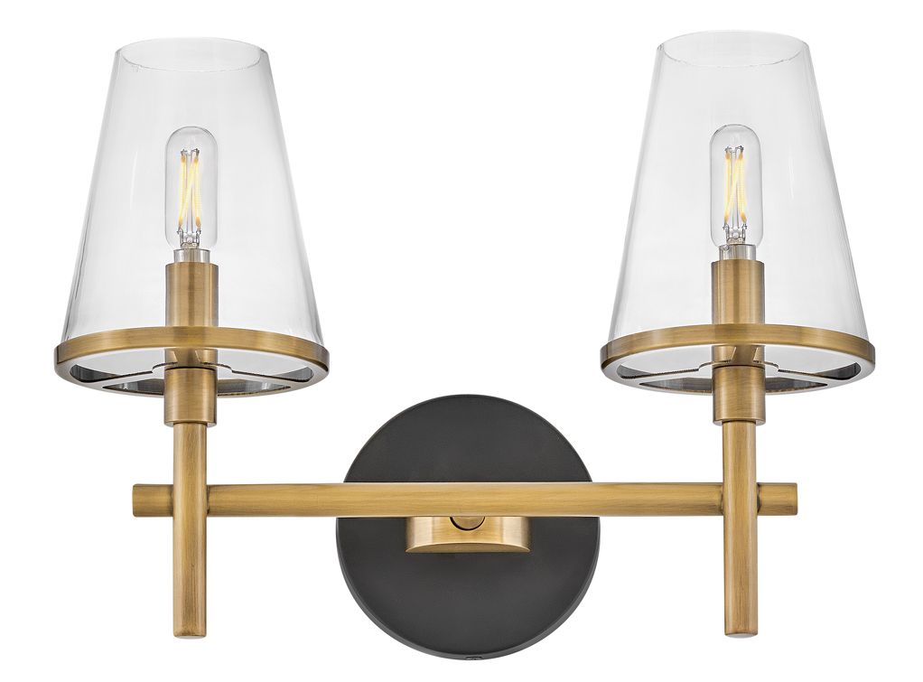 Image 5 Hinkley Bath Marten Small Two Light Vanity 15" Heritage Brass more views