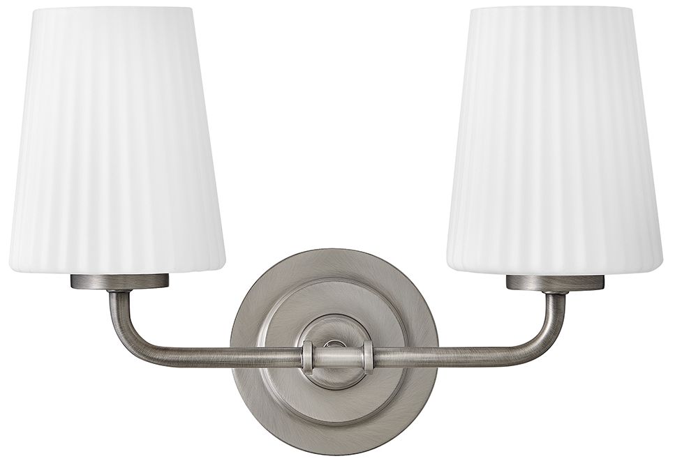 Image 2 Hinkley Bath McKenna Small Two Light Vanity 15" Antique Nickel more views