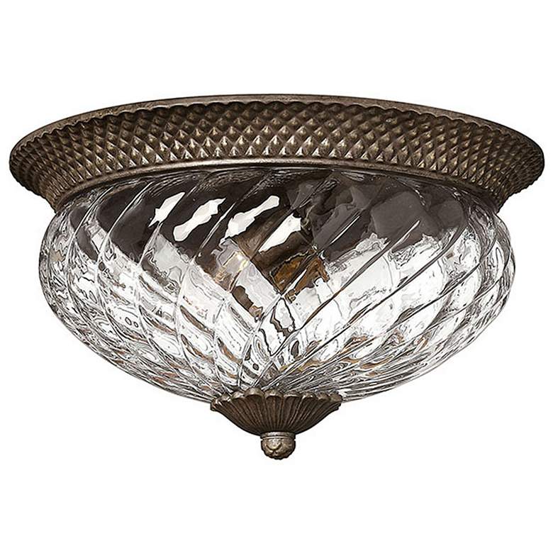 Image 1 Hinkley Bath Plantation 16" Optic Glass and Bronze Ceiling Light