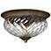 Hinkley Bath Plantation 16" Optic Glass and Bronze Ceiling Light