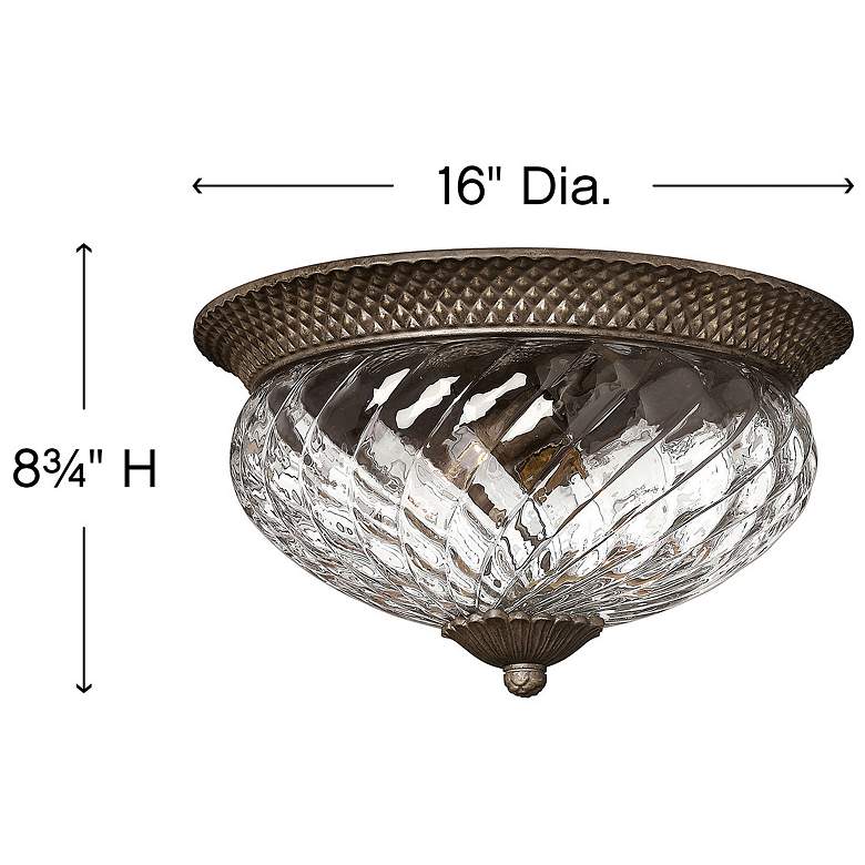 Image 4 Hinkley Bath Plantation 16" Optic Glass and Bronze Ceiling Light more views