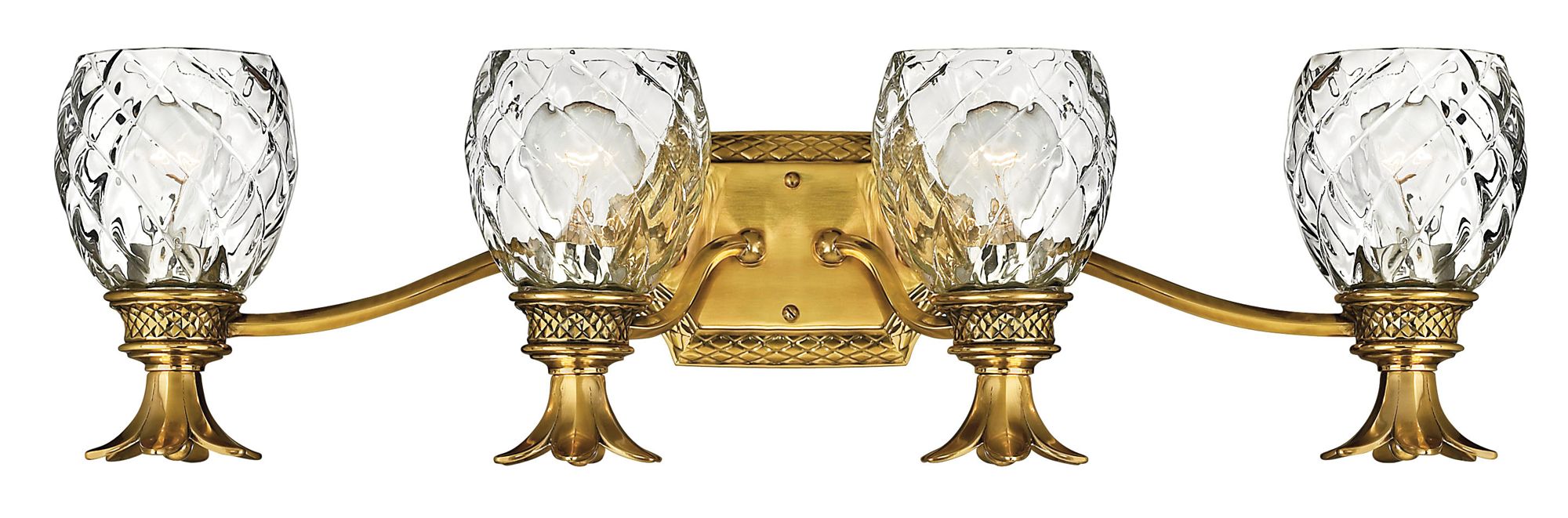 Hinkley Bath Plantation Large Four Light Vanity 29" Burnished Brass