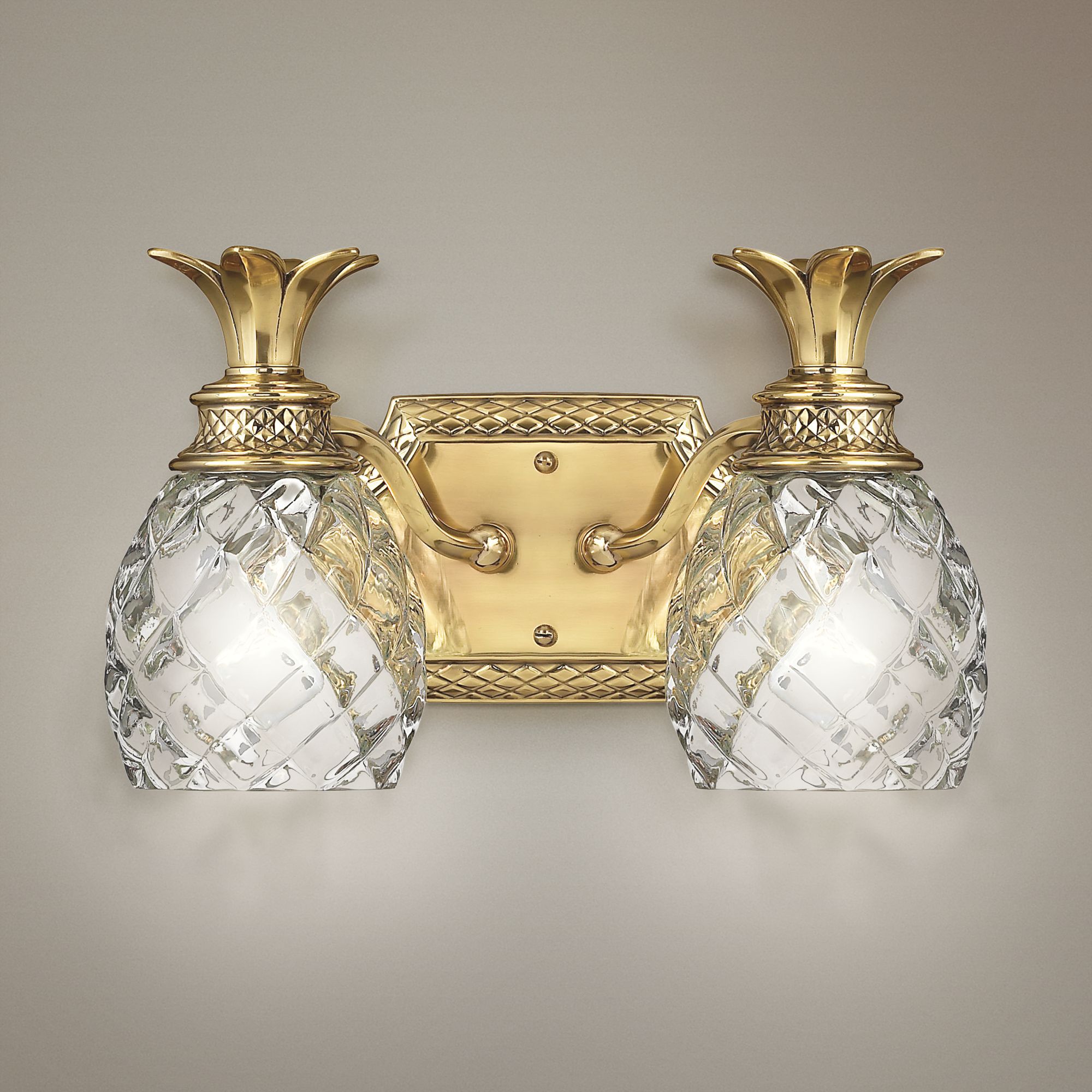 Hinkley Bath Plantation Small Two Light Vanity 13" Burnished Brass