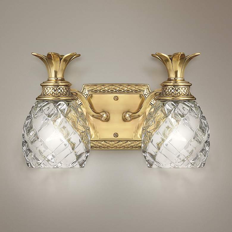 Image 1 Hinkley Bath Plantation Small Two Light Vanity 13" Burnished Brass