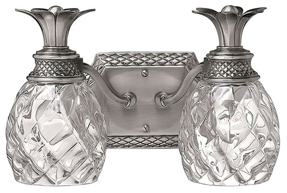 Hinkley Bath Plantation Small Two Light Vanity 13" Polished Antique Nickel