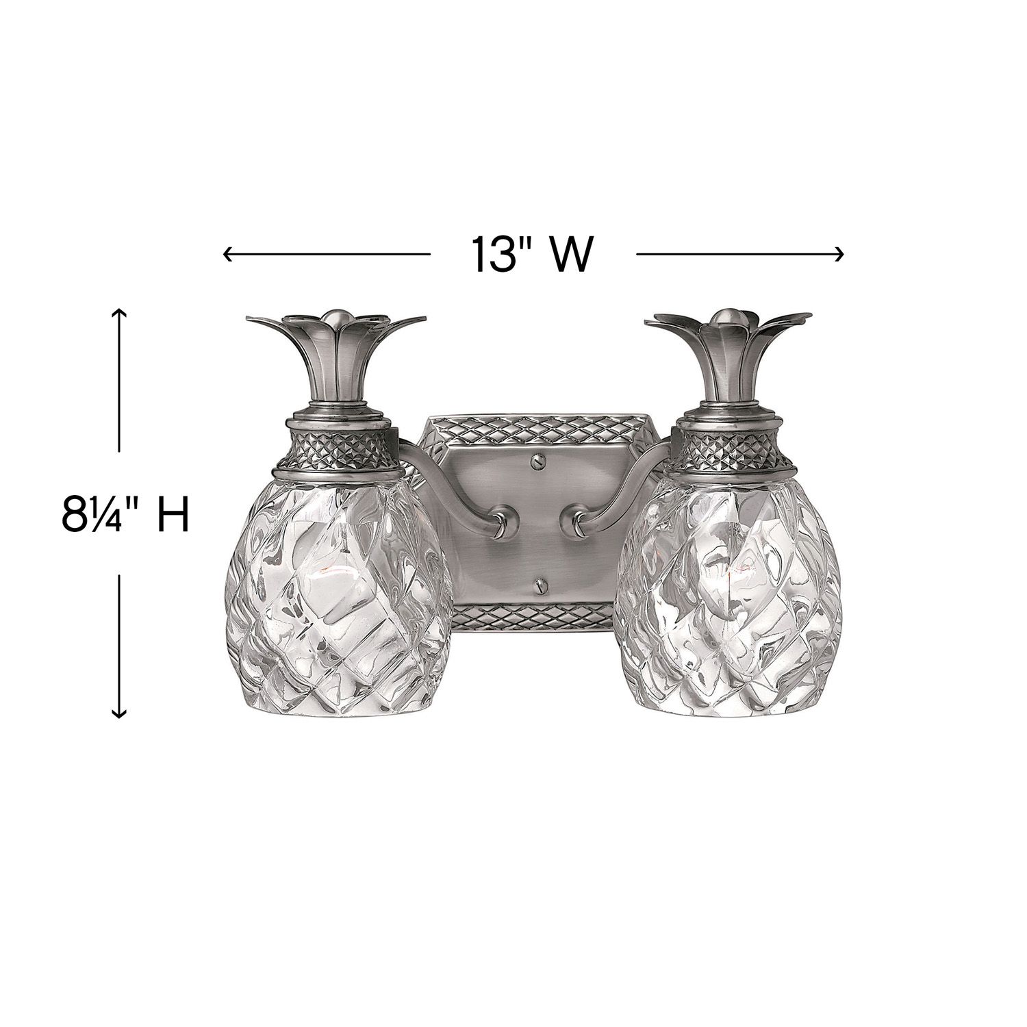 Image 4 Hinkley Bath Plantation Small Two Light Vanity 13" Polished Antique Nickel more views