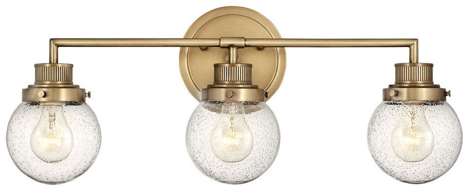 Image 2 Hinkley Bath Poppy Medium Three Light Vanity 24.25" Heritage Brass