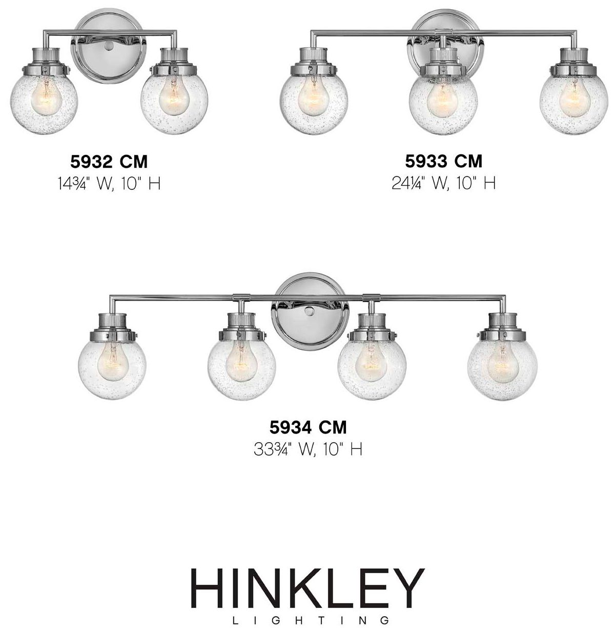 Image 7 Hinkley Bath Poppy Small Two Light Vanity 14.75" Chrome more views
