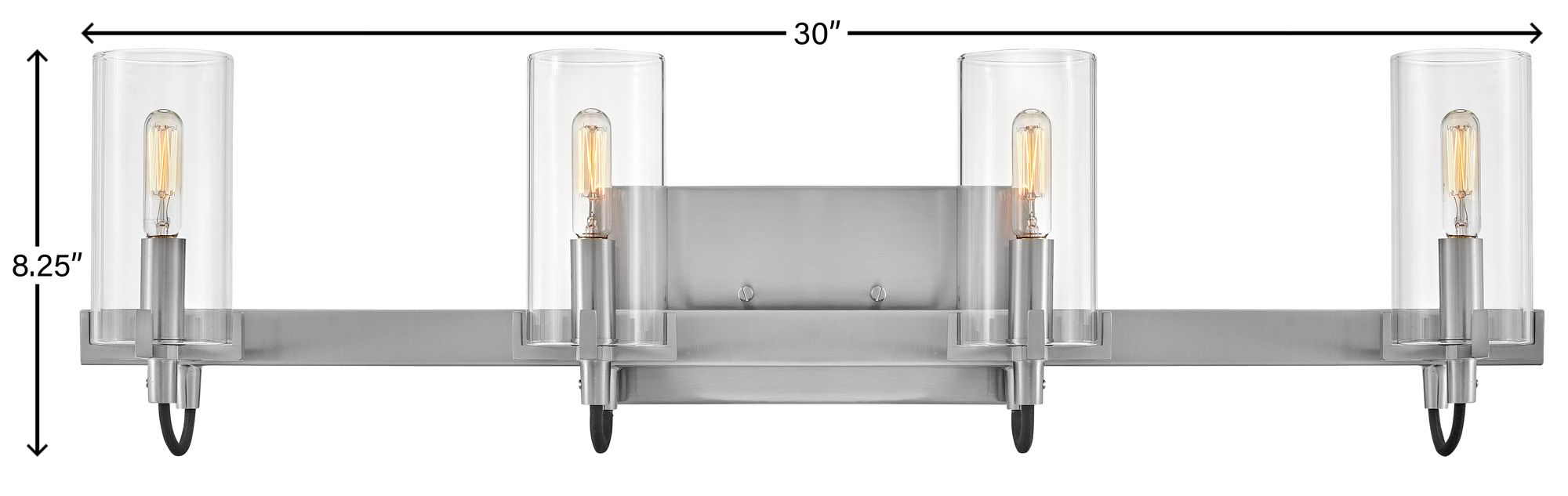 Hinkley Bath Ryden Large Four Light Vanity 30" Brushed Nickel