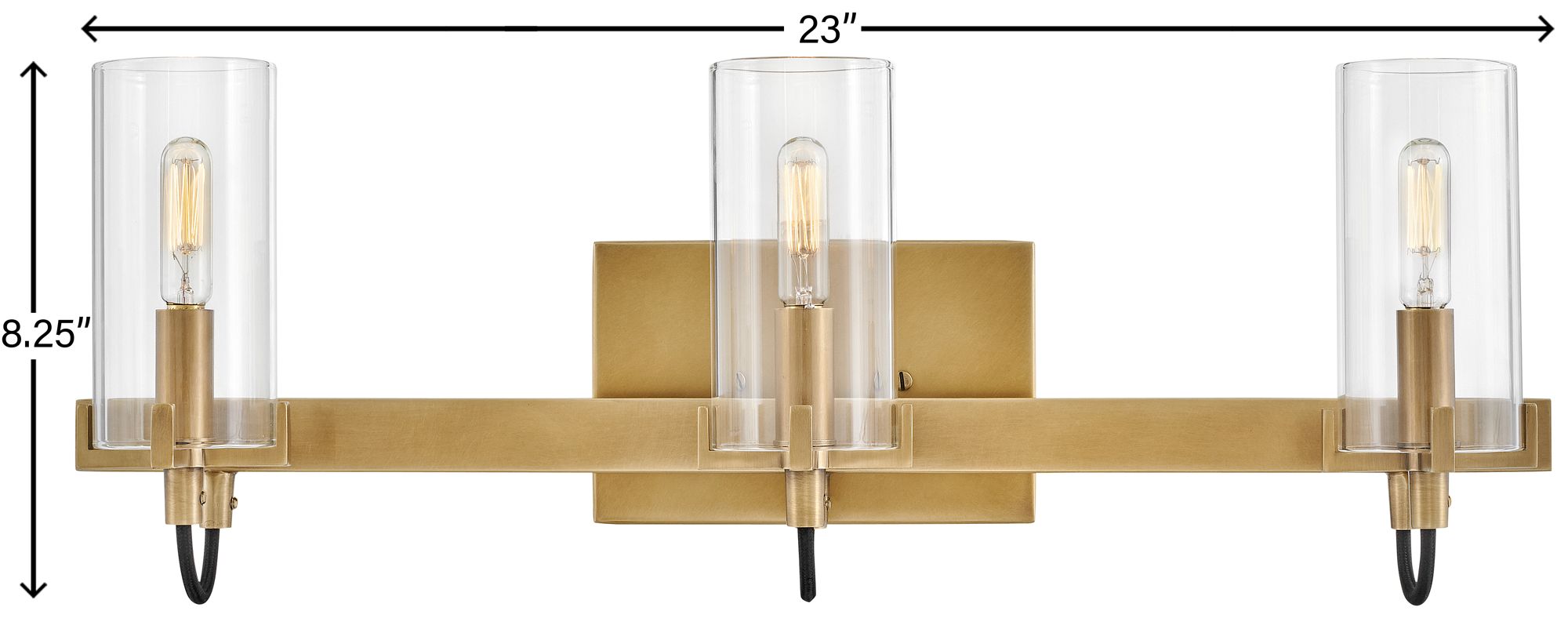 Hinkley Bath Ryden Medium Three Light Vanity 23" Heritage Brass