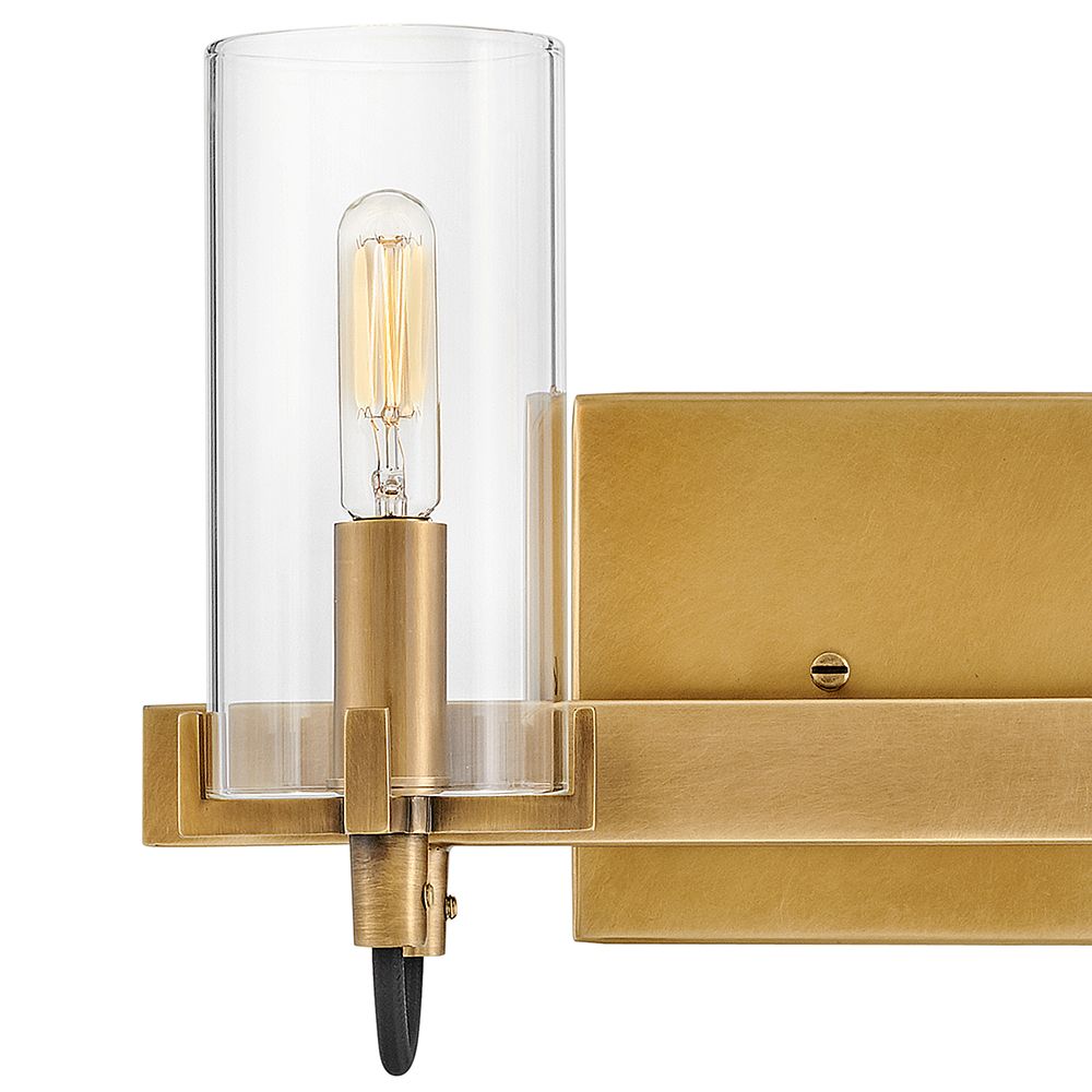 Hinkley Bath Ryden Small Two Light Vanity 13.75" Heritage Brass