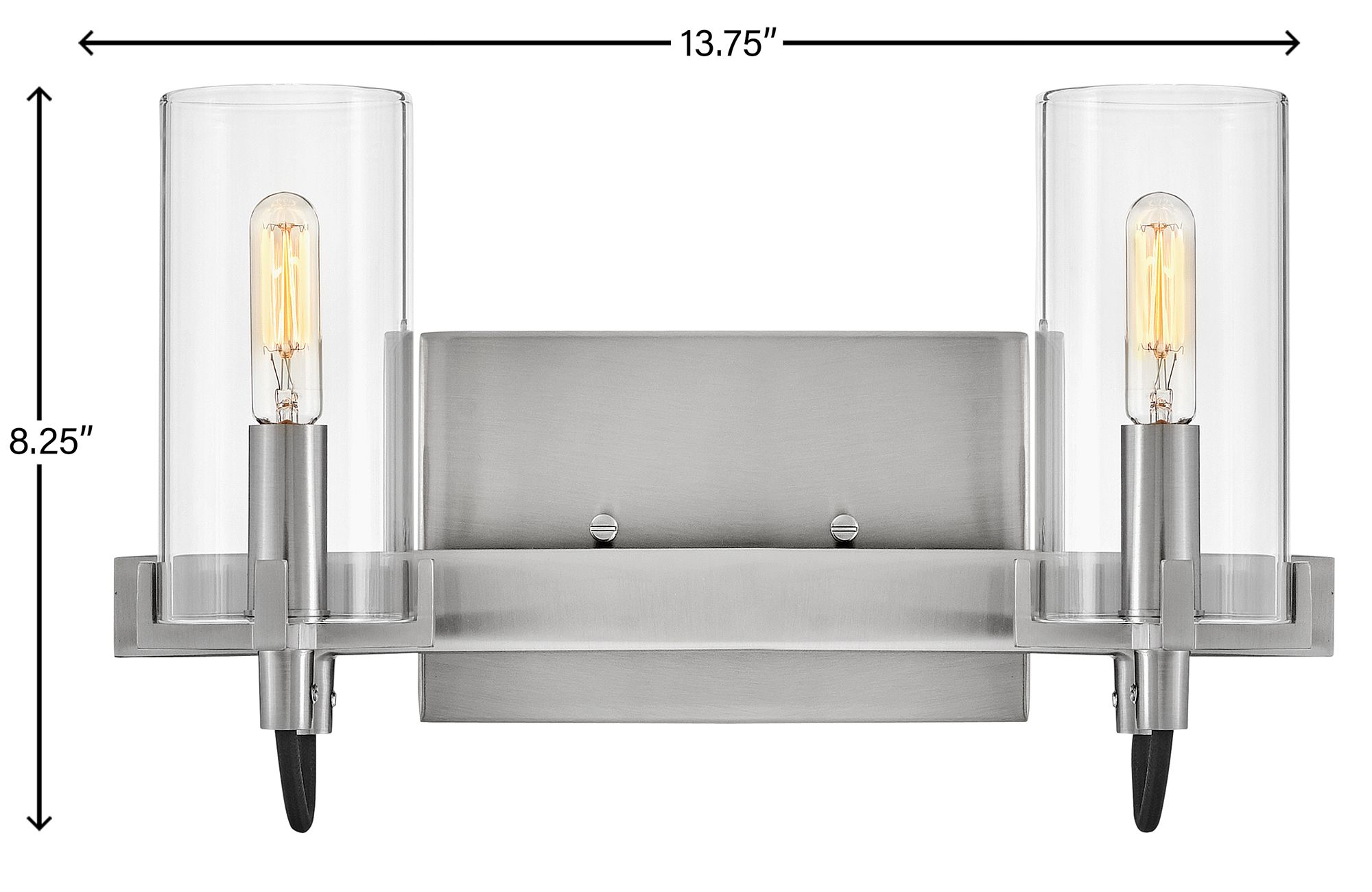 Hinkley Bath Ryden Small Two Light Vanity 13.75" Brushed Nickel