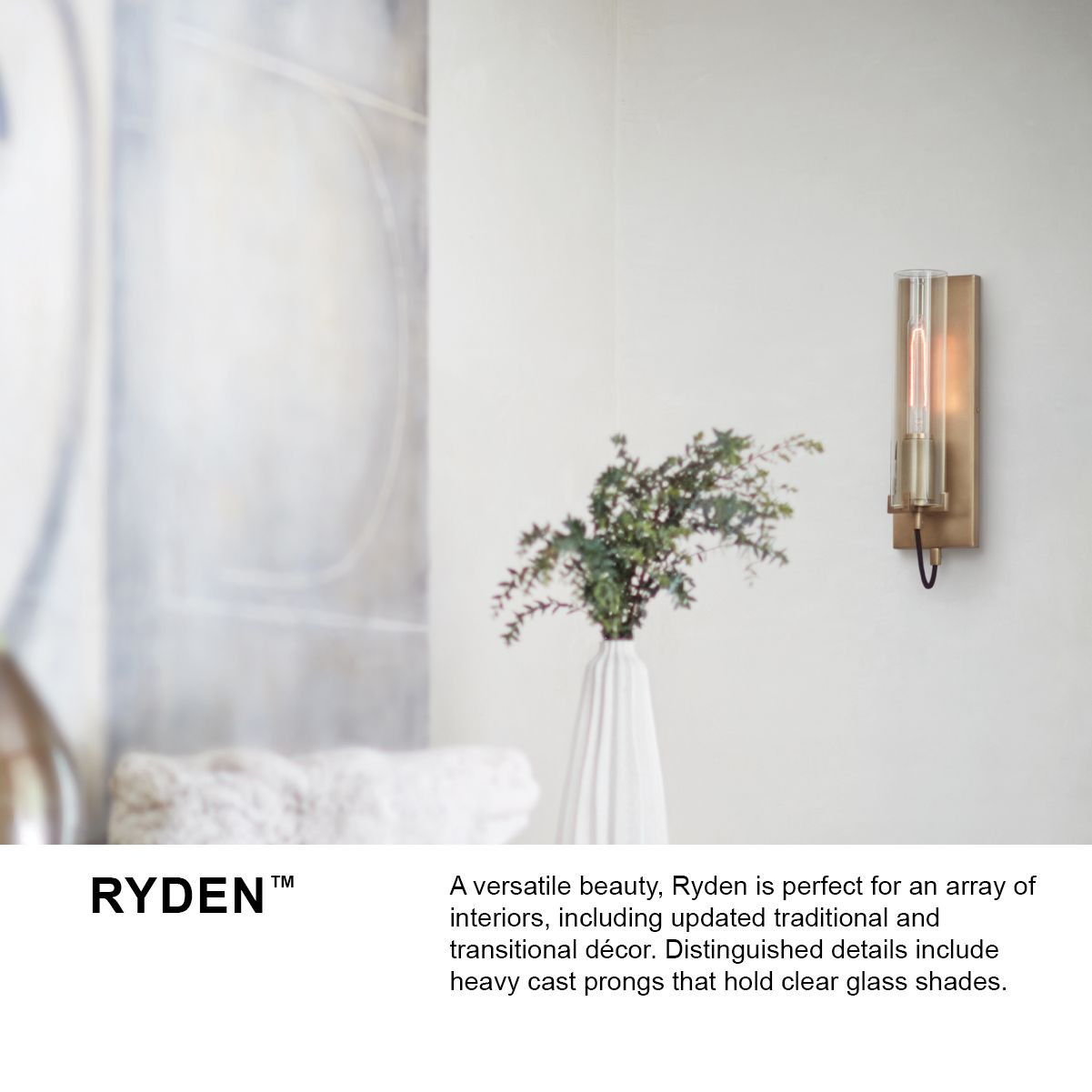 Hinkley Bath Ryden Small Two Light Vanity 13.75" Brushed Nickel