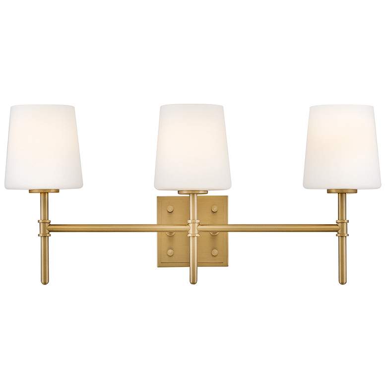 Image 1 Hinkley Bath Saunders Medium Three Light Vanity 23" Lacquered Brass